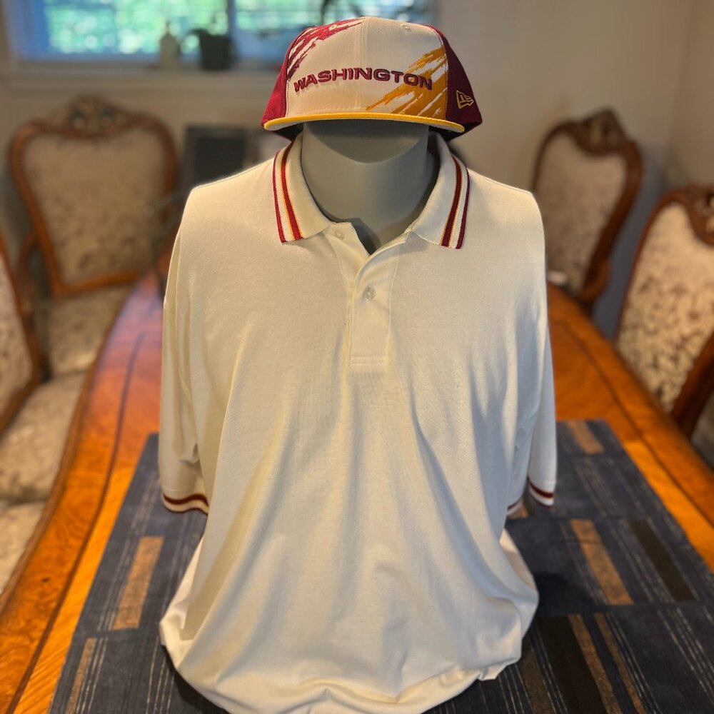 Washington Commanders Men's Polo XL + New Era Snapback Hat Set | Fan Gear